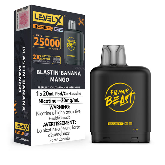 Blastin' Banana Mango - Flavour Beast Level X Boost Disposable Level X 20mg - 2% 