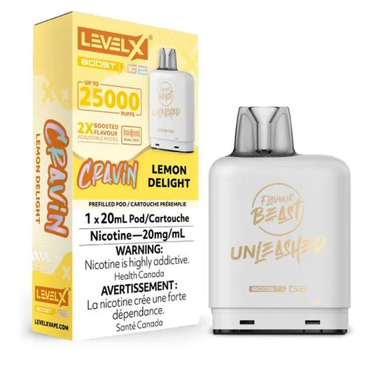 Lemon Delight - Flavour Beast Unleashed Level X Boost Disposable Level X 20mg - 2% 