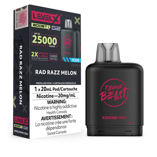 Rad Razz Melon - Flavour Beast Level X Boost Disposable Level X 20mg - 2% 