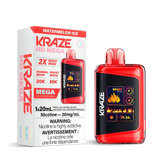 Watermelon Ice - Kraze HD Mega 20k Disposable Kraze HD Mega 20mg - 2% 